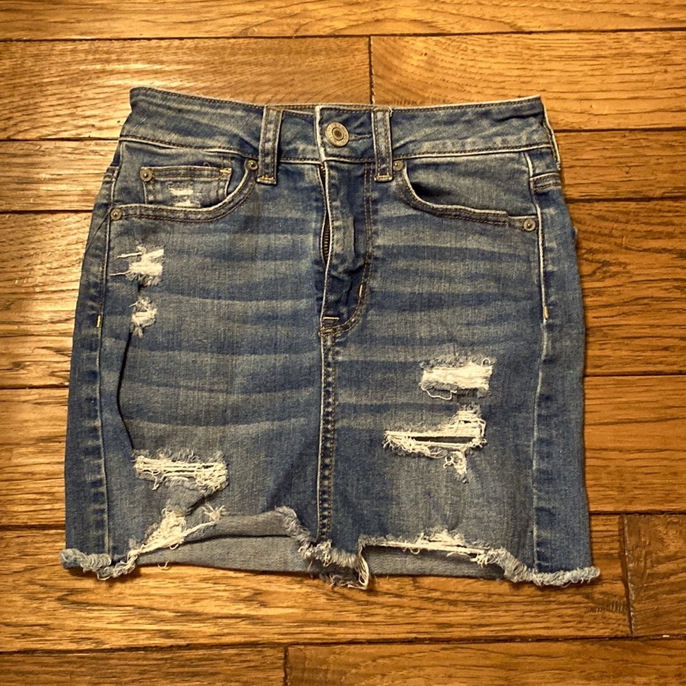 american eagle 00 super stretch jean skirt